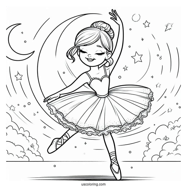 Happy Ballerina Dancing During a Performance