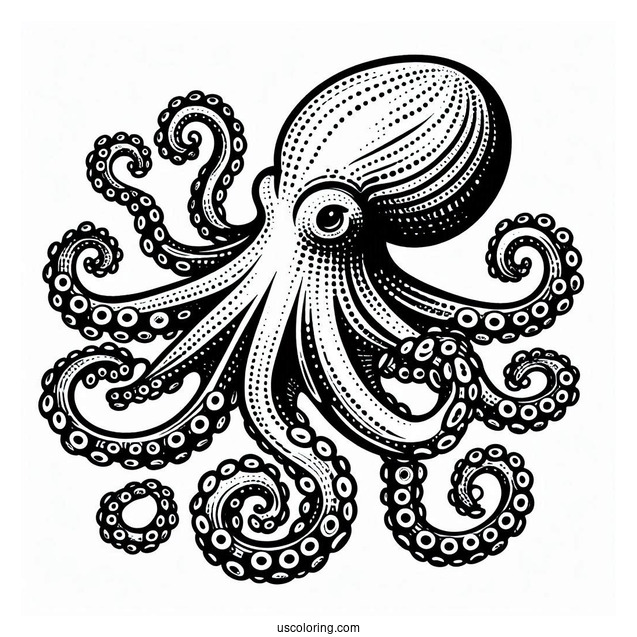 Pacific Octopus Coloring Page