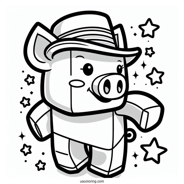 Coloring Page Of Piggy From Roblox