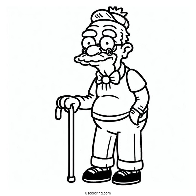 Grandpa Simpson Coloring Page