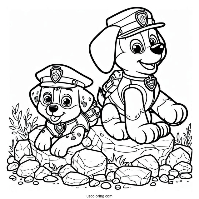 Paw Patrol Rubble Dog Coloring Sheet
