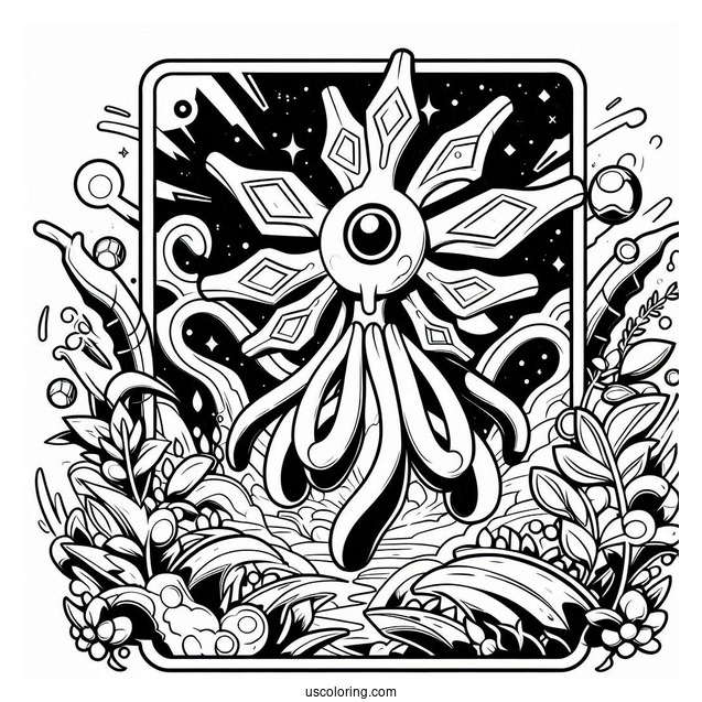 Zygarde EX Cell Formation Pokemon Card Coloring Sheet