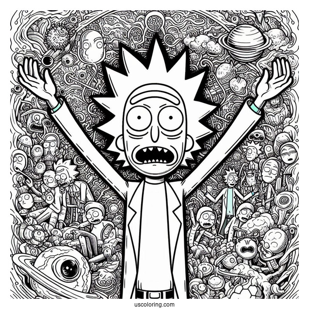 Detailed Rick And Morty Art To Color