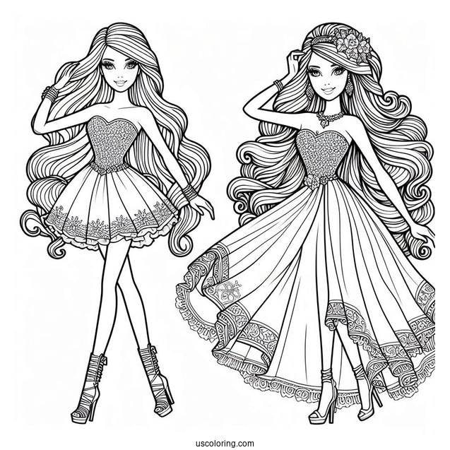 Barbie Kelly Coloring Page For Kids