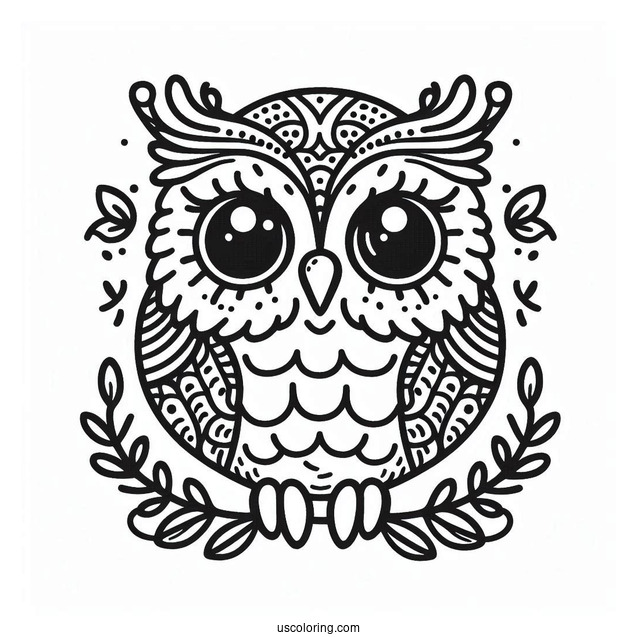 Easy Owl To Color For Preschoolers