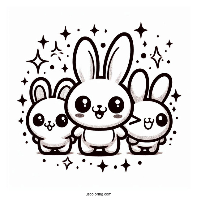Sunny Bunnies Coloring Page Logo Big Boo, Turbo, Shiny, And Iris