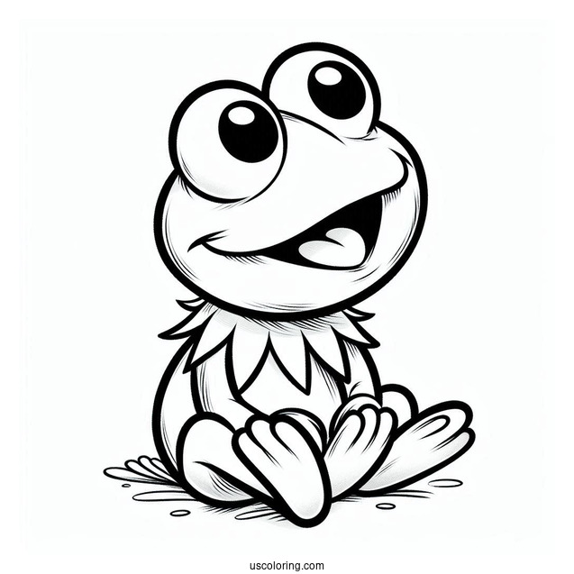Muppets Coloring Page Of Baby Kermit The Frog For Kids