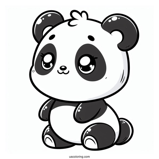Simple Outline Of Panda To Color For Toddlers