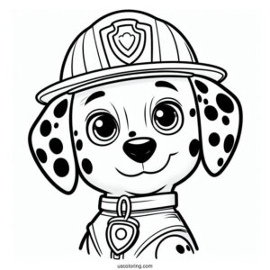 Dalmatian Marshall With Helmet To Color