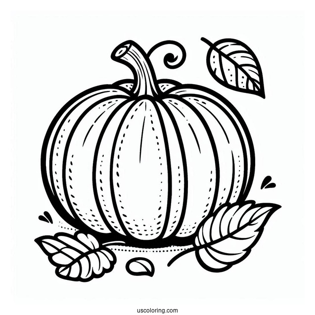 Easy Pumpkin Coloring Page And Template For Kids