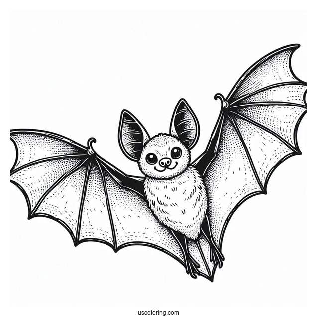 Fruit Bat Coloring Page Flying