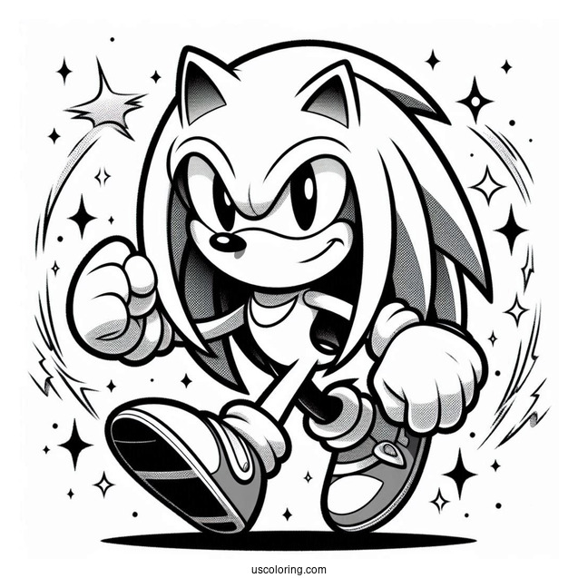 Knuckles From Sonic Coloring Sheet(1)