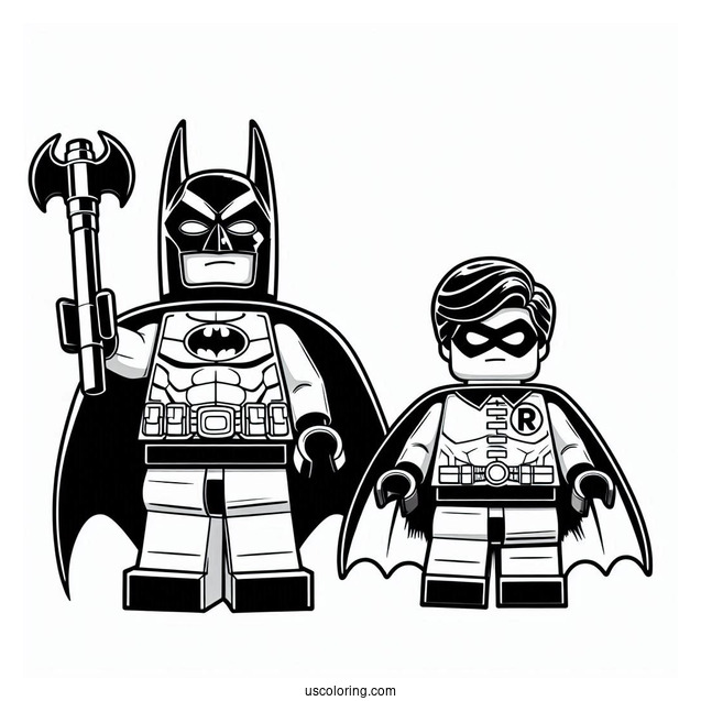 Lego Batman And Lego Robin Coloring