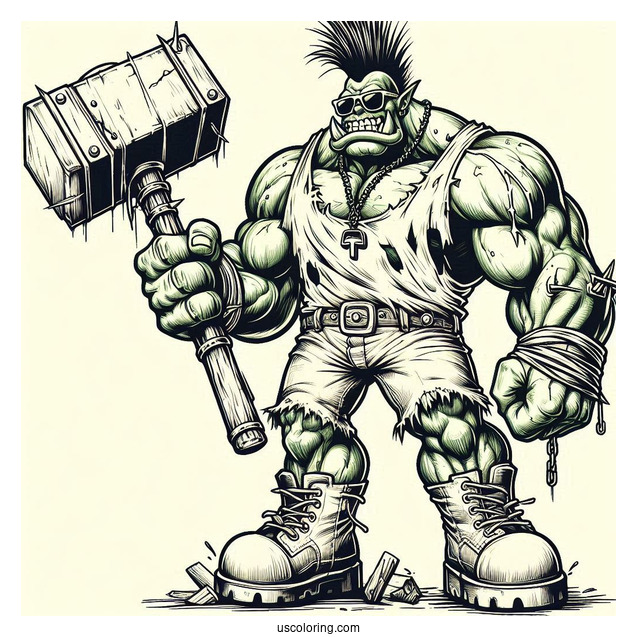 Vintage Incredible Hulk Coloring In