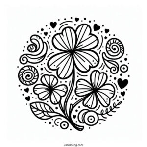 Simple St. Patrick's Day Coloring Page With A Shamrock