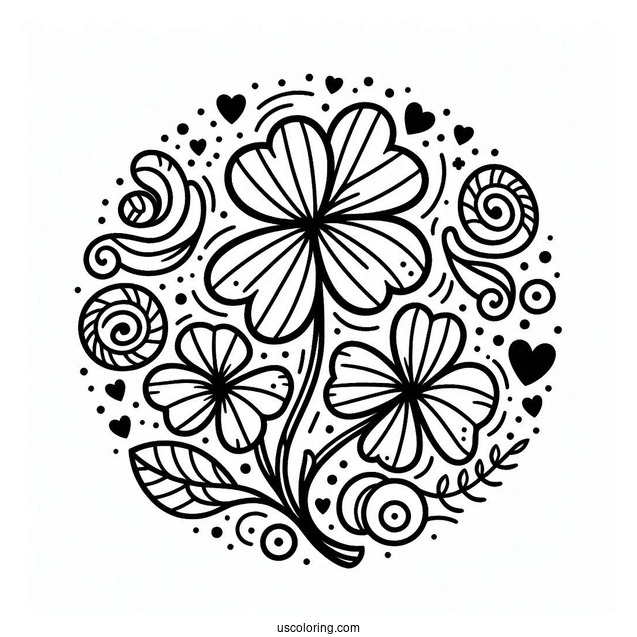 Simple St. Patrick's Day Coloring Page With A Shamrock