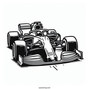 F1 Sports Race Car Coloring Page