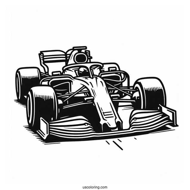 F1 Sports Race Car Coloring Page