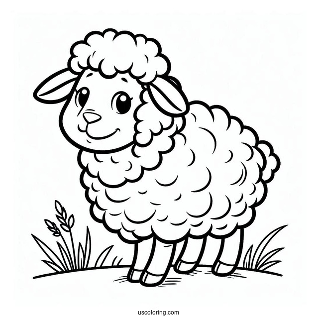 Simple Outline Of Sheep To Color