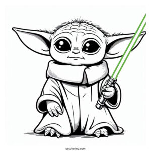 Baby Yoda Using The Force To Color