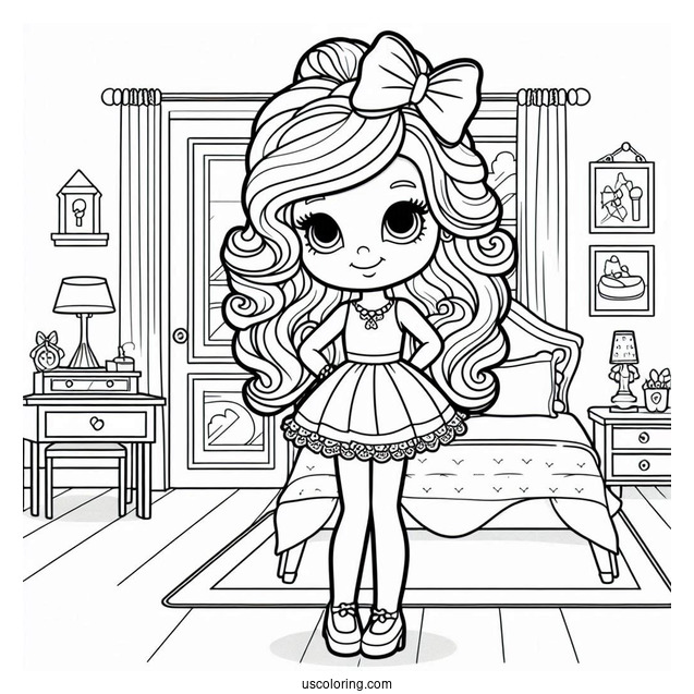 Polly Pocket Coloring Page Of Shani Smith Standing In Bedroom For Kids