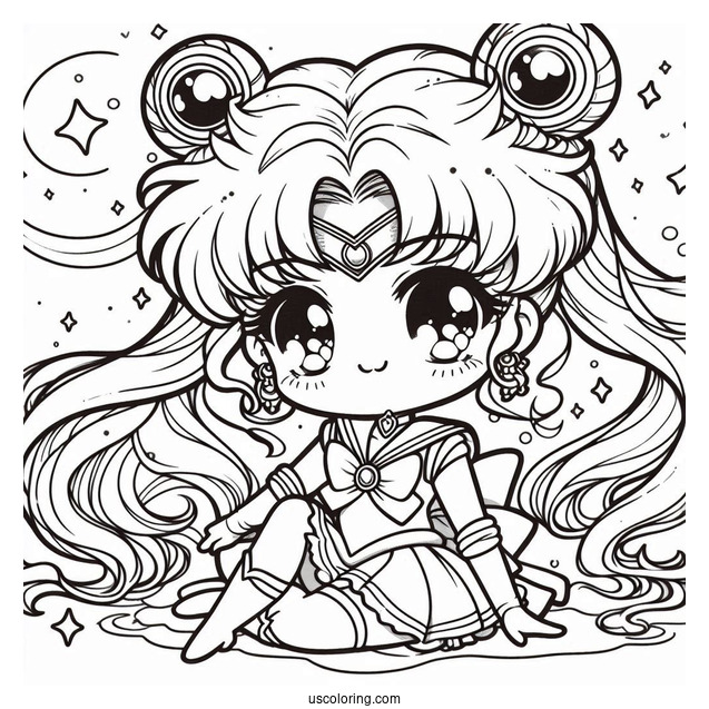 Chibi Sailor Jupiter Coloring In For Preschoolers(1)