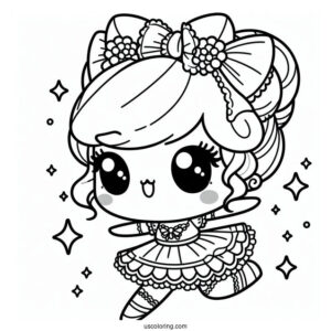 Kawaii Girl Dancing In A Fancy Costume