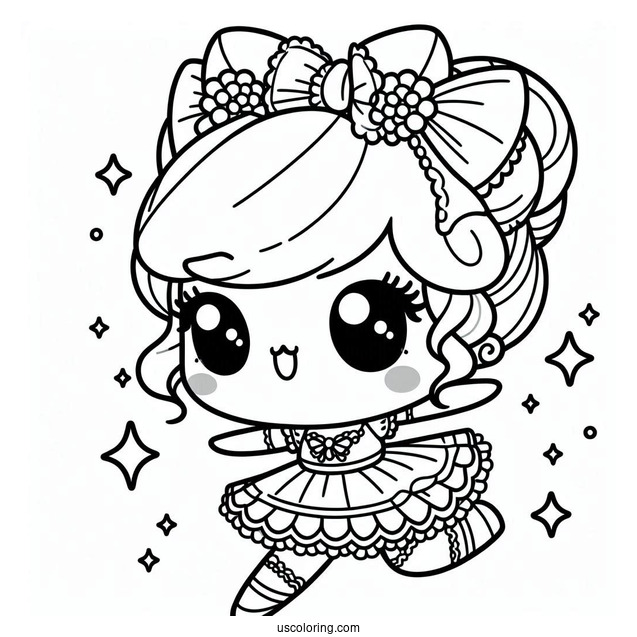 Kawaii Girl Dancing In A Fancy Costume