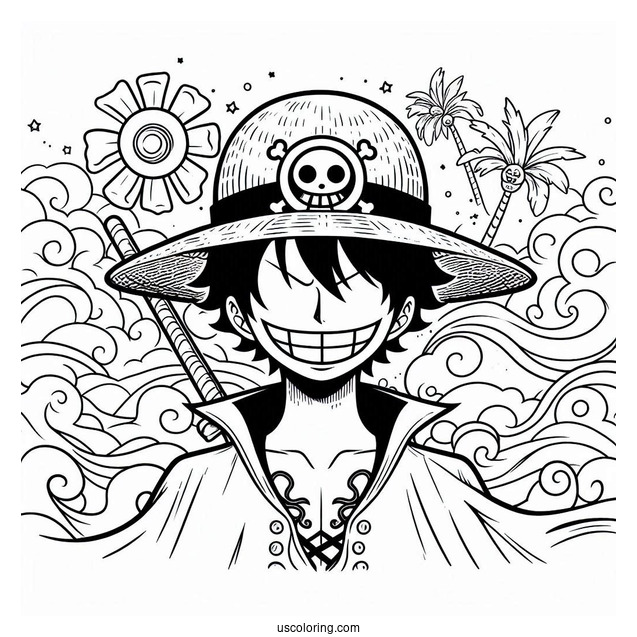 One Piece Coloring Page Of Straw Hat Pirates