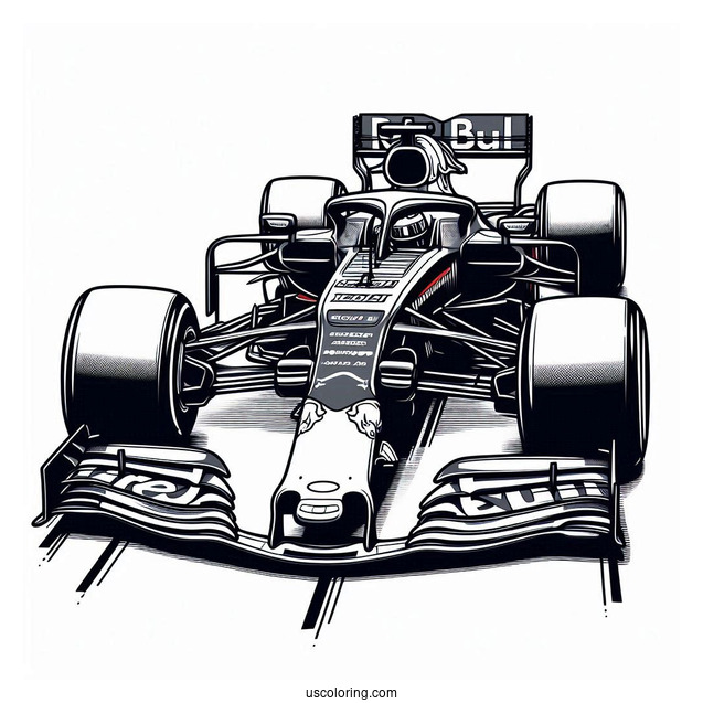 Red Bull RB16B F1 Coloring Page Race Car