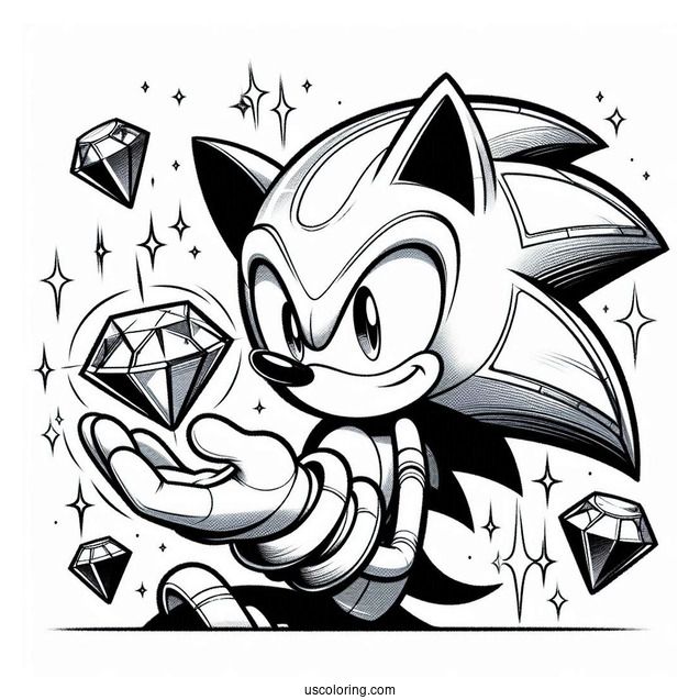 Metal Sonic Holding Diamond To Color