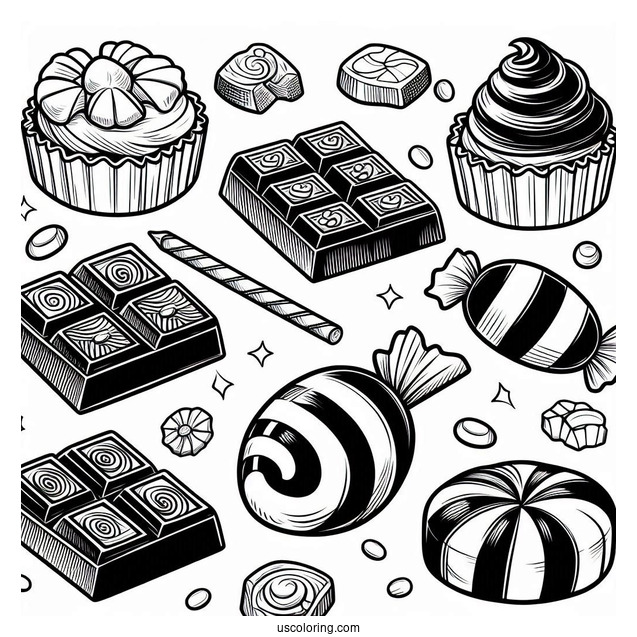 Simple To Color Chocolate Pieces