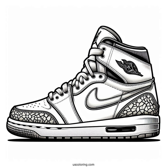 Nike Coloring Page Of Air Jordan Poster