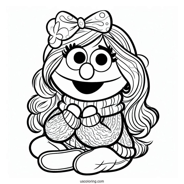 Cute Chibi Ernie Coloring Sheet For Kids