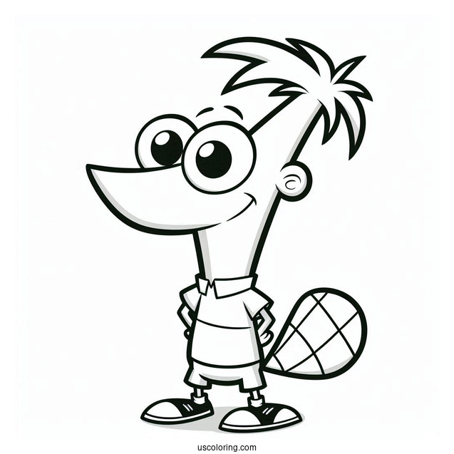 Phineas And Ferb Coloring Page Of Perry The Platypus For Preschoolers