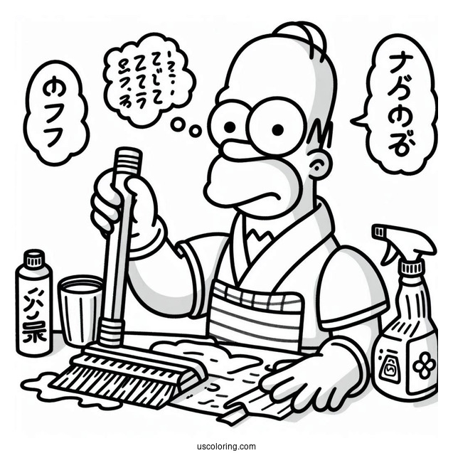 Japanese Homer Cleaning Commercial To Color
