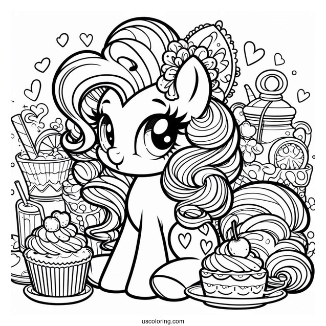Equestria Girls Pinkie Pie Coloring Page In A Party