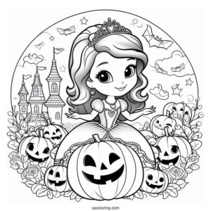 Sofia The First Coloring Page Of Halloween Ball
