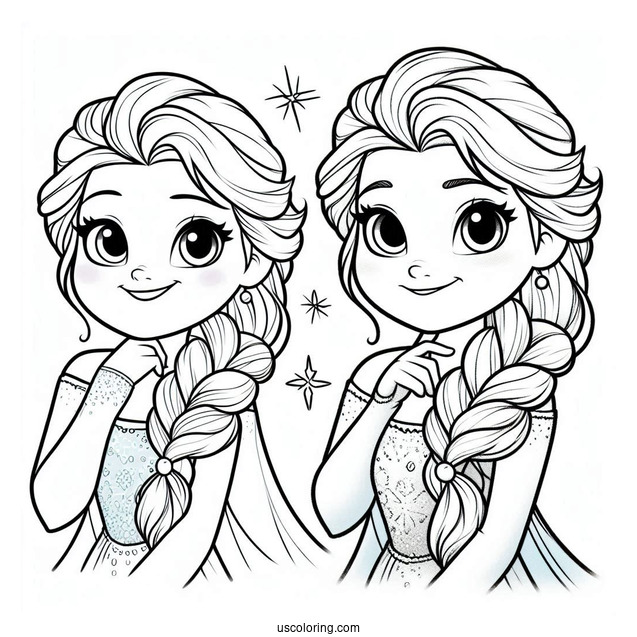 Cartoon Elsa Coloring Page For Preschoolers