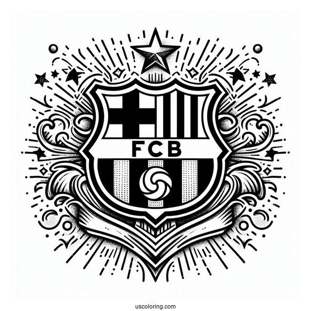 FC Barcelona Logo To Color