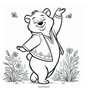 Baloo Bear Coloring Page From Jungle Book Dancing