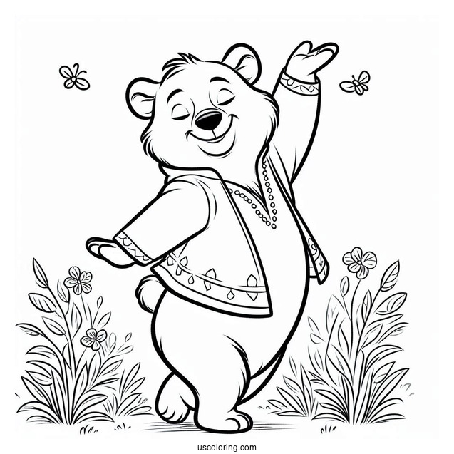 Baloo Bear Coloring Page From Jungle Book Dancing