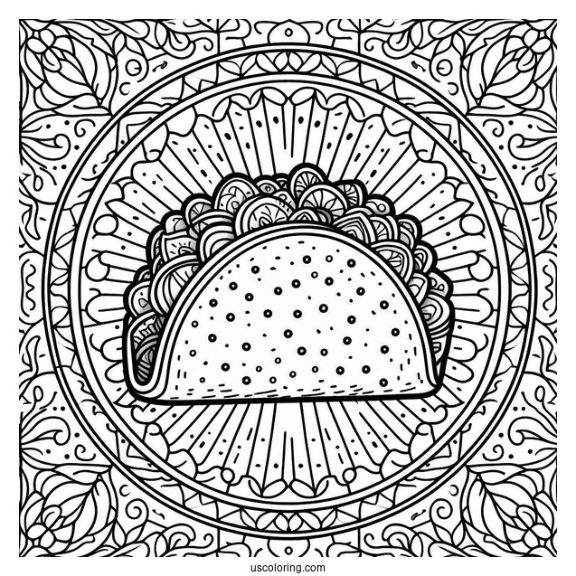 Taco In Front Of An Intricate Stained Glass