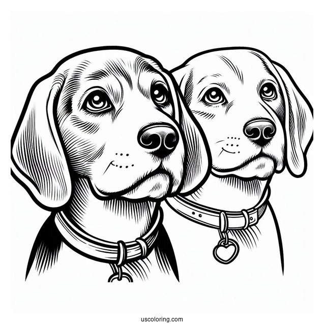 Adult Beagle With Collar And Tag