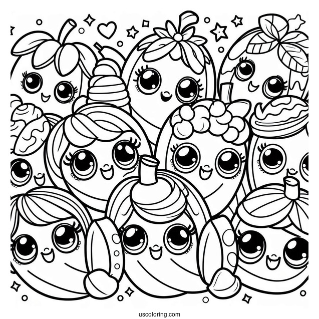 Coloring Sheet Of Buncho Bananas Shopkins