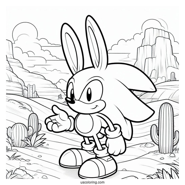 Cream the Rabbit In The Desert Coloring Sheet