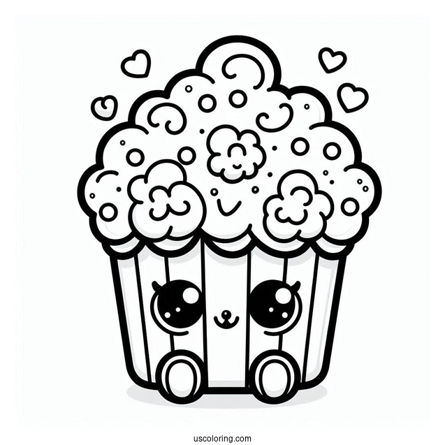Cute Popcorn Shopkins Coloring In For Kids