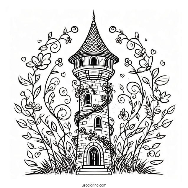 Tower From Tangled Coloring Page