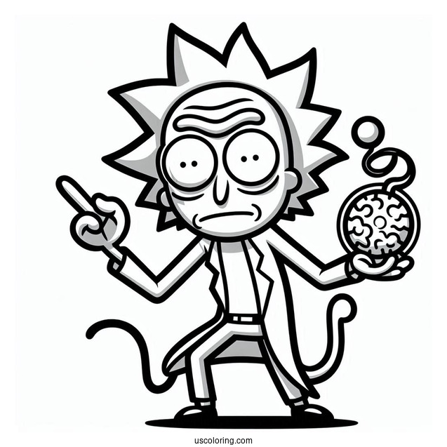 Rick and Morty Coloring Page Of Fun Noob Noob from Rick and Morty For Kids