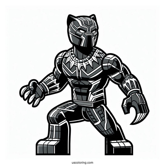 Marvel Lego Black Panther Coloring For Kids